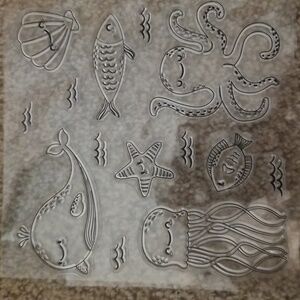 Ocean, fish clear stamp set